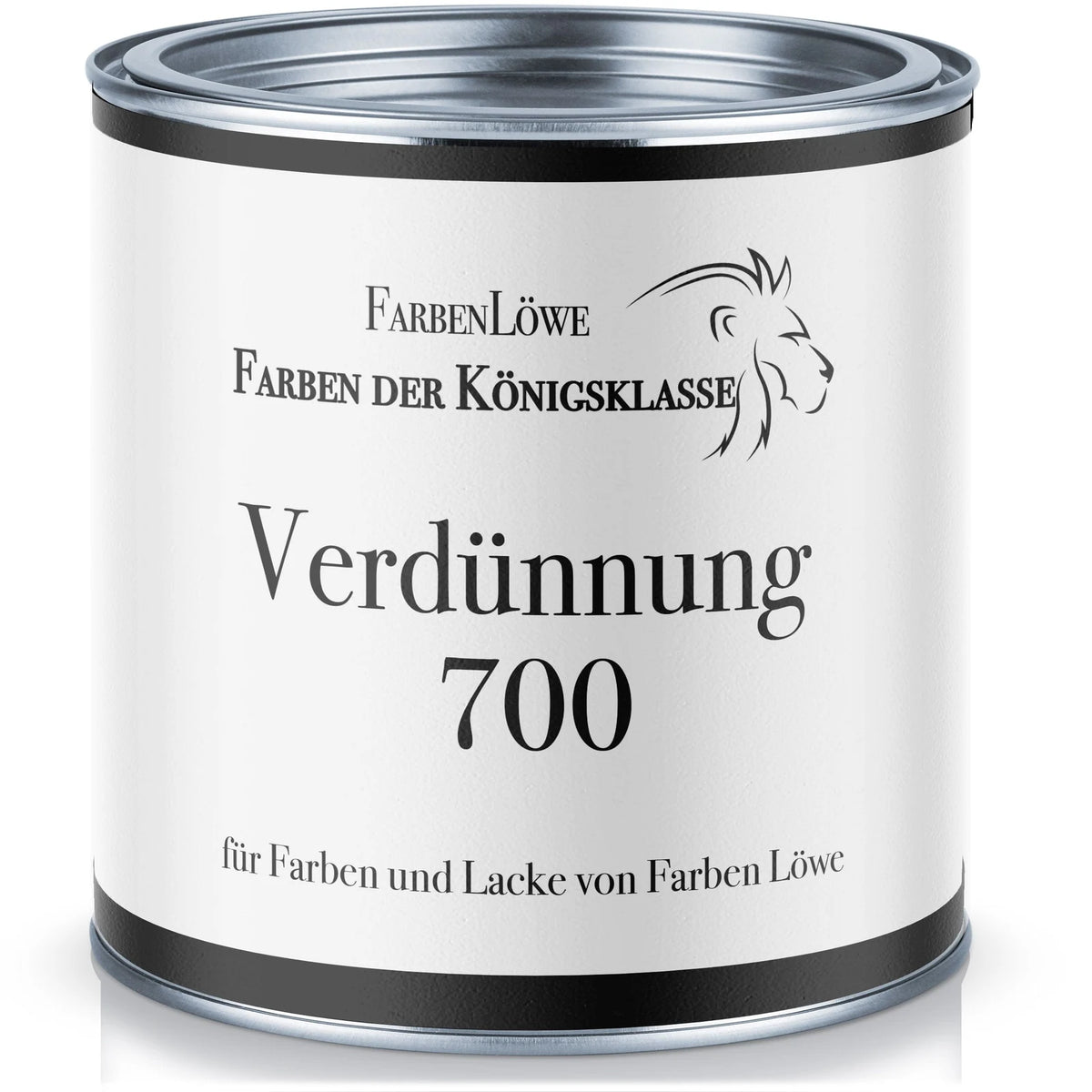 Bidon de diluant "Verdünnung 700" de FarbenLöwe, "Farben der Königsklasse".