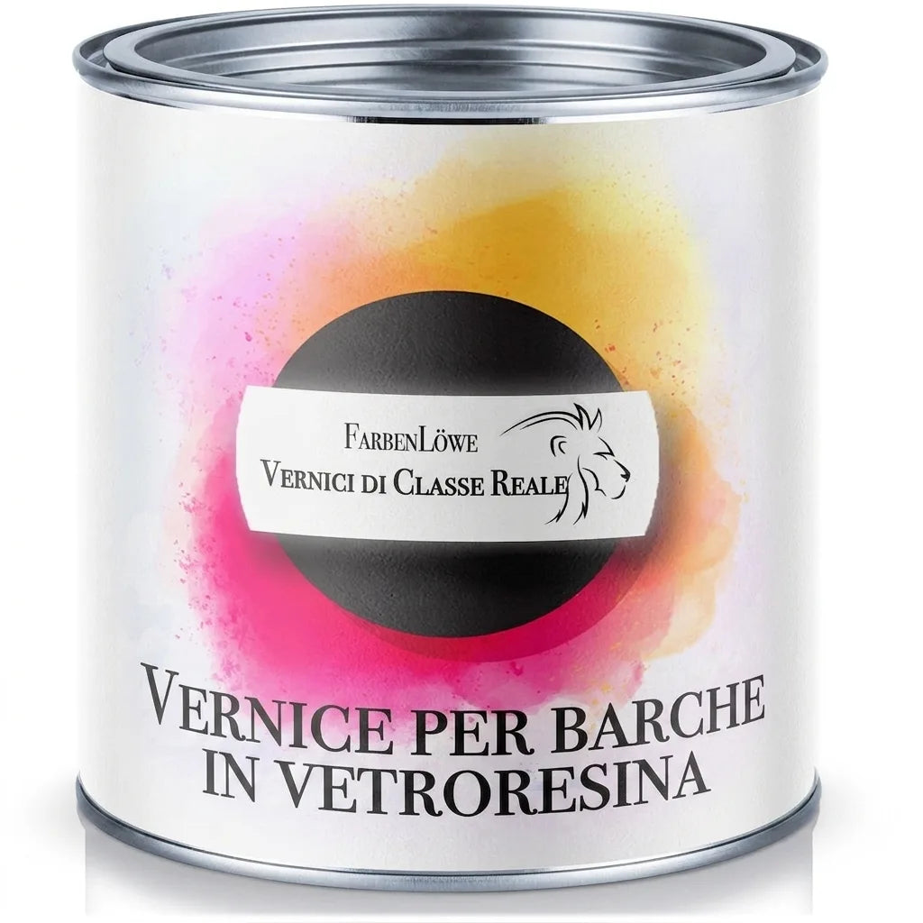 Lacca per barche FarbenLöwe in barattolo di metallo. Vernice premium per imbarcazioni di alta qualità.