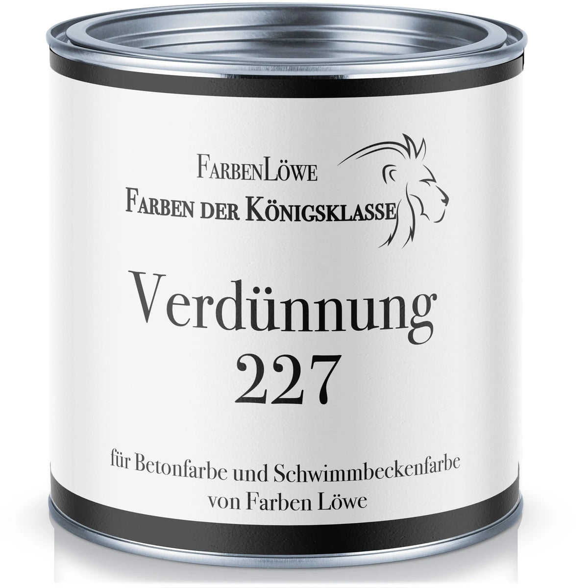 Bidon de "Verdünnung 227" FarbenLöwe pour peinture béton et piscine.