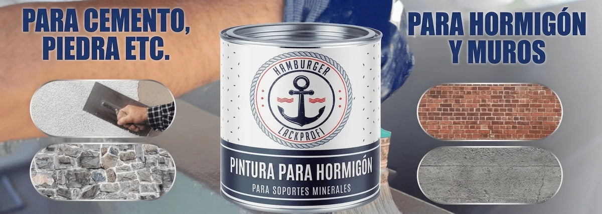 Bote de pintura para hormigón y mampostería, de Hamburger Lackprofi. Ideal para cemento, piedra, ladrillo y superficies minerales.