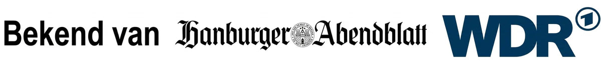 Logos van Duitse media: Bekend van Hamburger Abendblatt en WDR. Toont mediadekking.