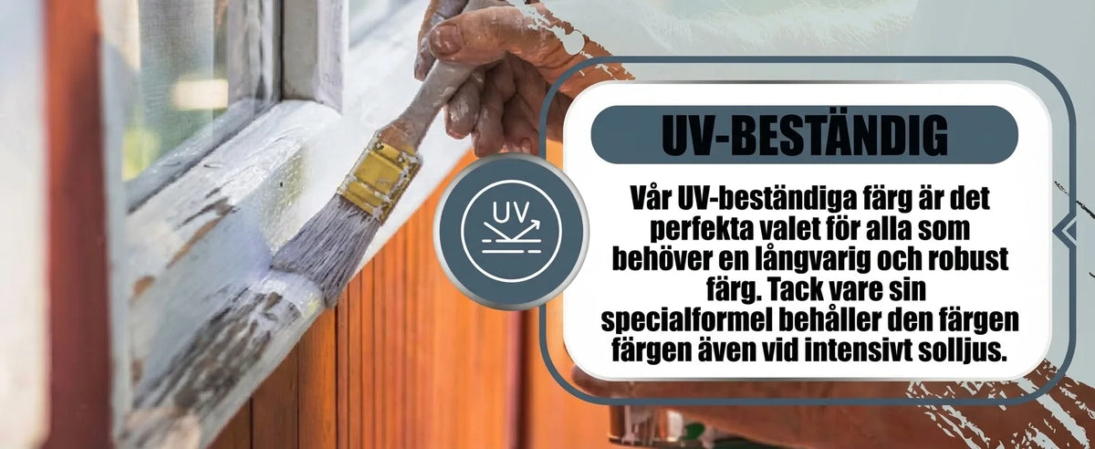 Hand målar fönsterkarm vit med pensel. Information om UV-beständig färg för hållbar, färgbeständig yta.