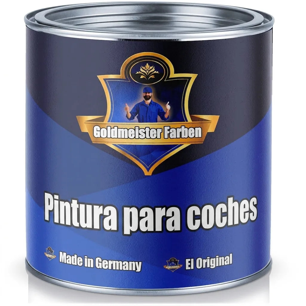 Lata de pintura azul brillante Goldmeister Farben Autolack para coches, original, fabricado en Alemania.