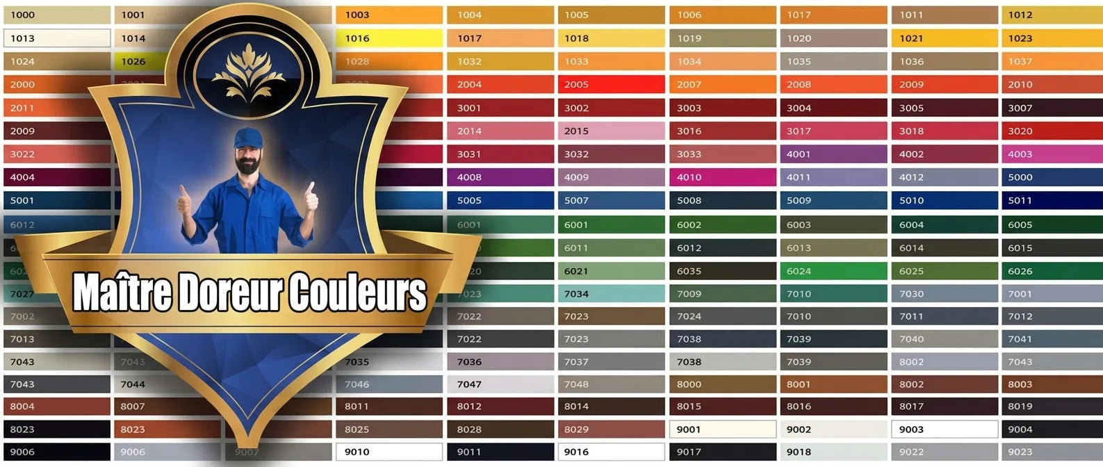 Nuancier de couleurs Goldmeister Farben affichant de nombreux codes et teintes pour la peinture.