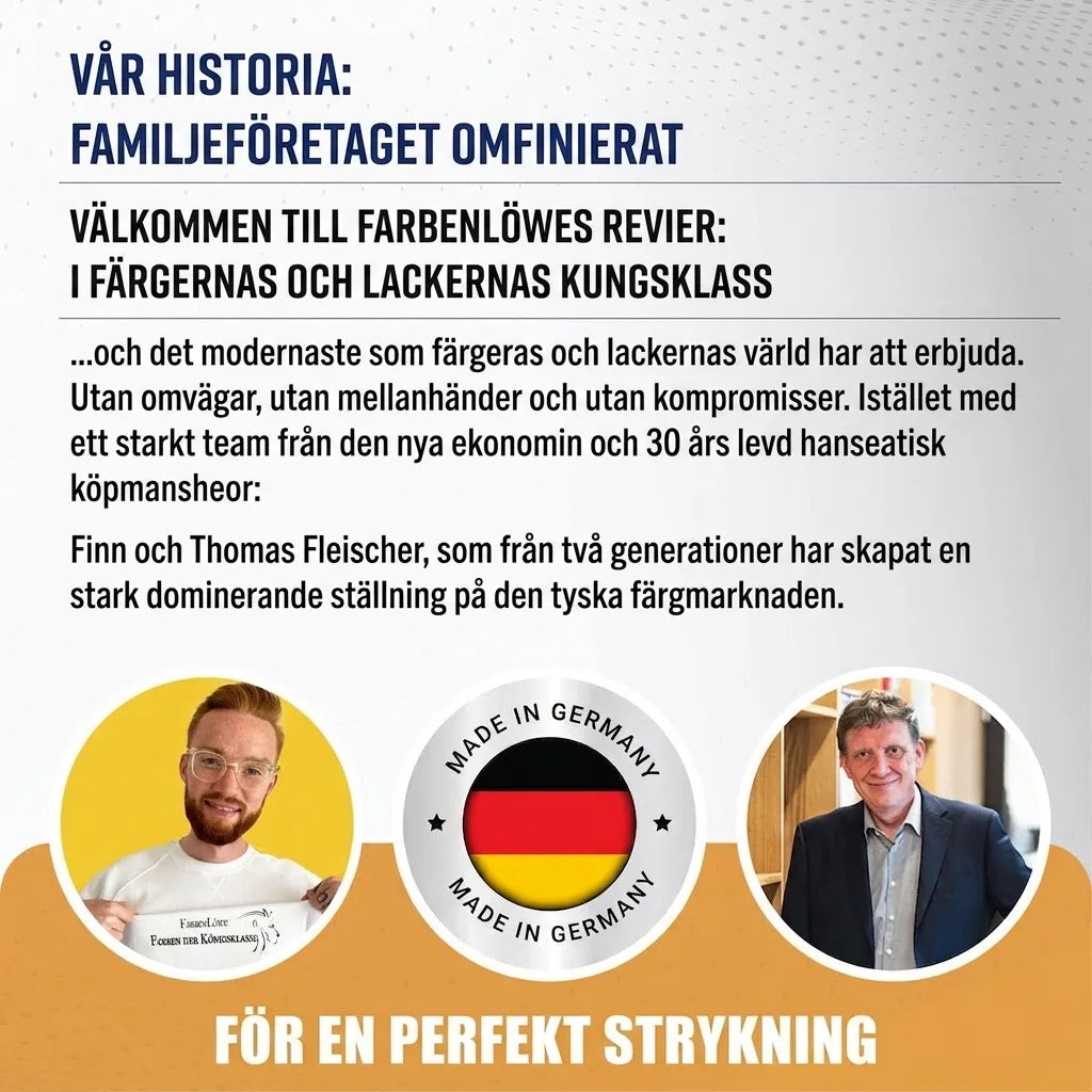 Tysk familjeföretags historia om färg & lack, presenterad av Finn & Thomas Fleischer. Made in Germany.