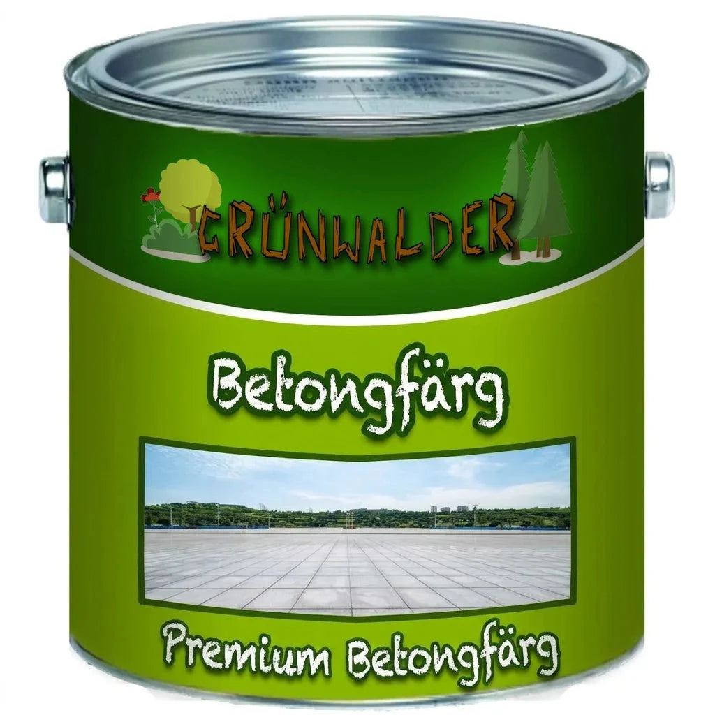 Grünwalder Premium Betonfarbe (betongfärg) burk med grön och vit etikett.