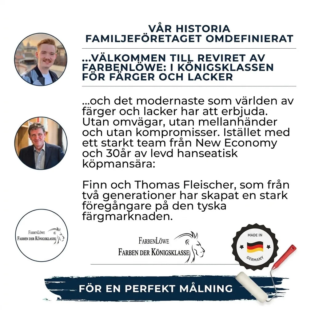 Finn och Thomas Fleischer, familjeföretag inom premiumfärger och lacker. Made in Germany.