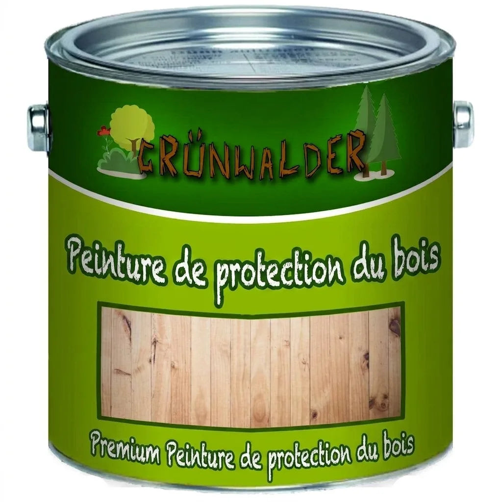 Pot de peinture de protection bois "Grünwalder", couleur bois naturel. Peinture de qualité supérieure.