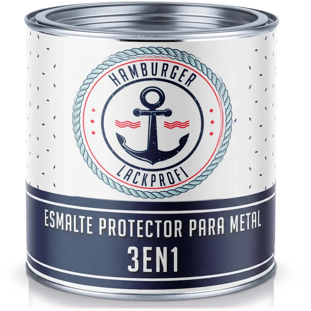 Bote de pintura metálica protectora 3 en 1 Hamburger Lackprofi con logo de ancla estilo náutico.