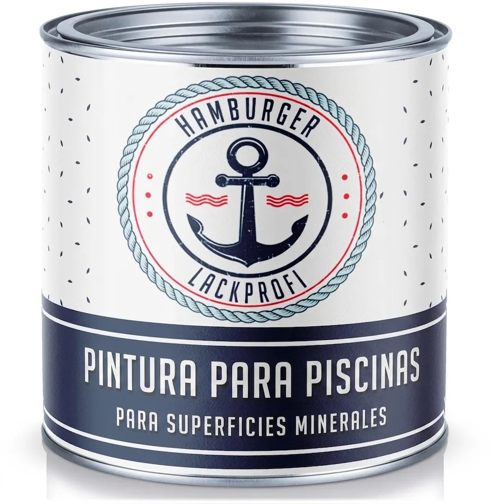 Bote de pintura para piscinas Hamburger Lackprofi con ancla. Especial para superficies minerales.