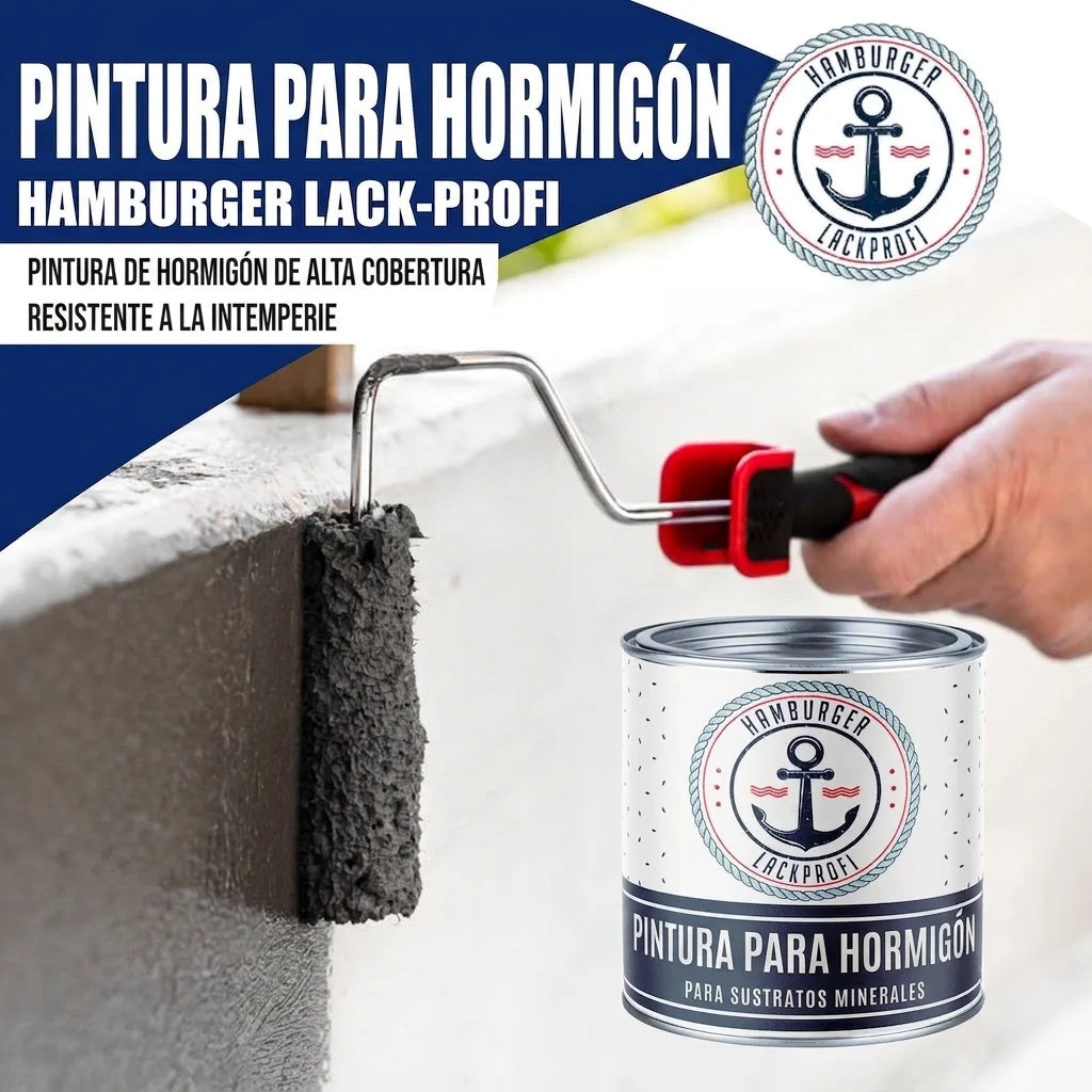 Hamburger Lack-Profi Betonfarbe mit Lackierset (X300) & Verdünnung (1 L) - 30% Sparangebot (es)