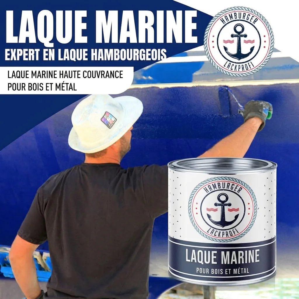 Peinture bateau "Hamburger Lack-Profi" couvrante pour bois et métal. Homme peint coque de bateau.