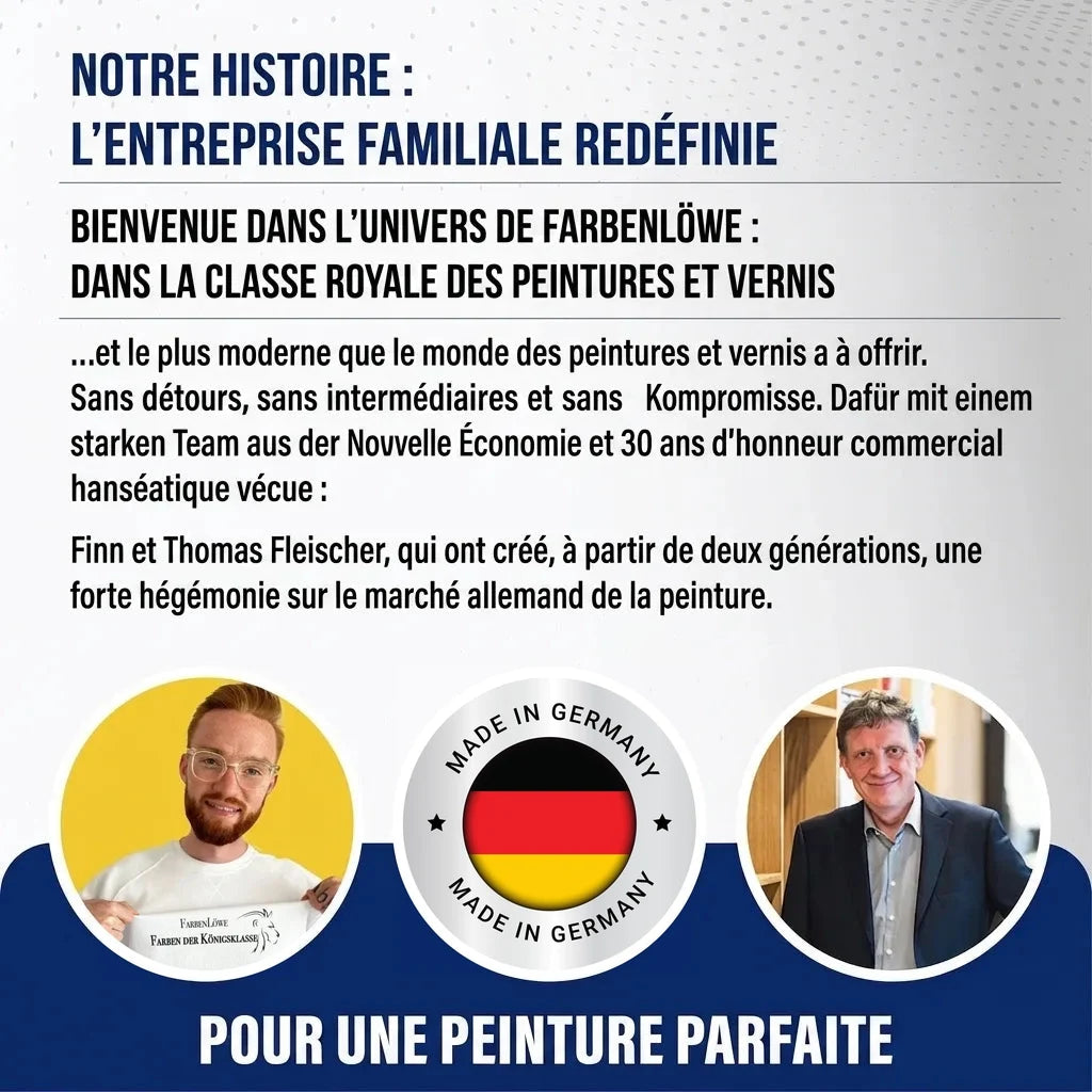 FarbenLöwe: entreprise familiale allemande de peintures et vernis de qualité supérieure, Made in Germany.