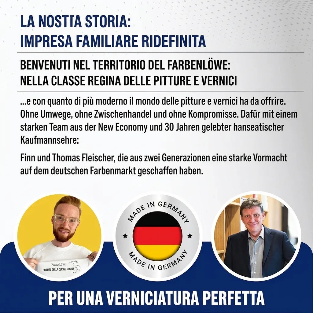 Azienda familiare tedesca FarbenLöwe ridefinisce pitture e lacche Made in Germany con Finn e Thomas Fleischer.