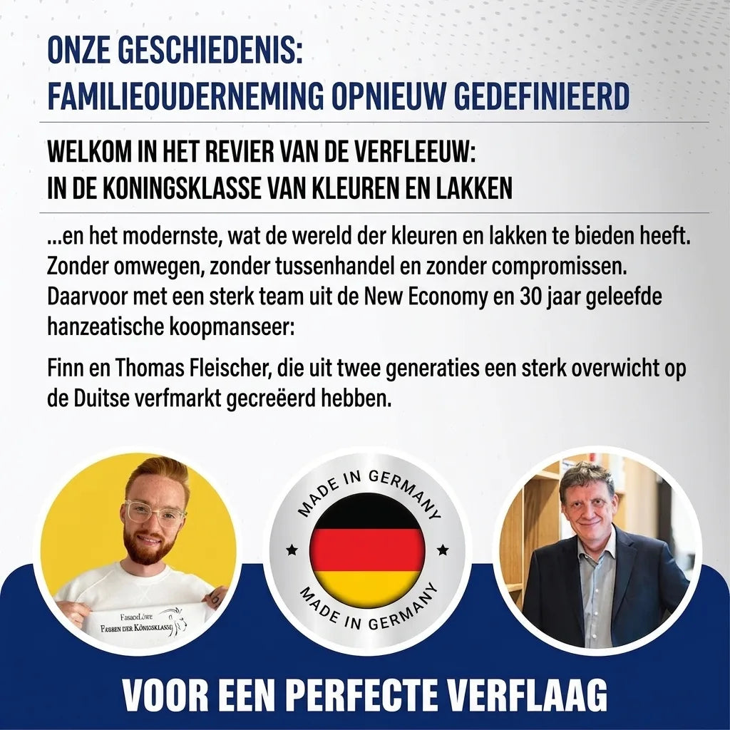Duits familiebedrijf Farbenlöwe herdefinieert verf en lak. Finn en Thomas Fleischer bieden Made in Germany topkwaliteit.
