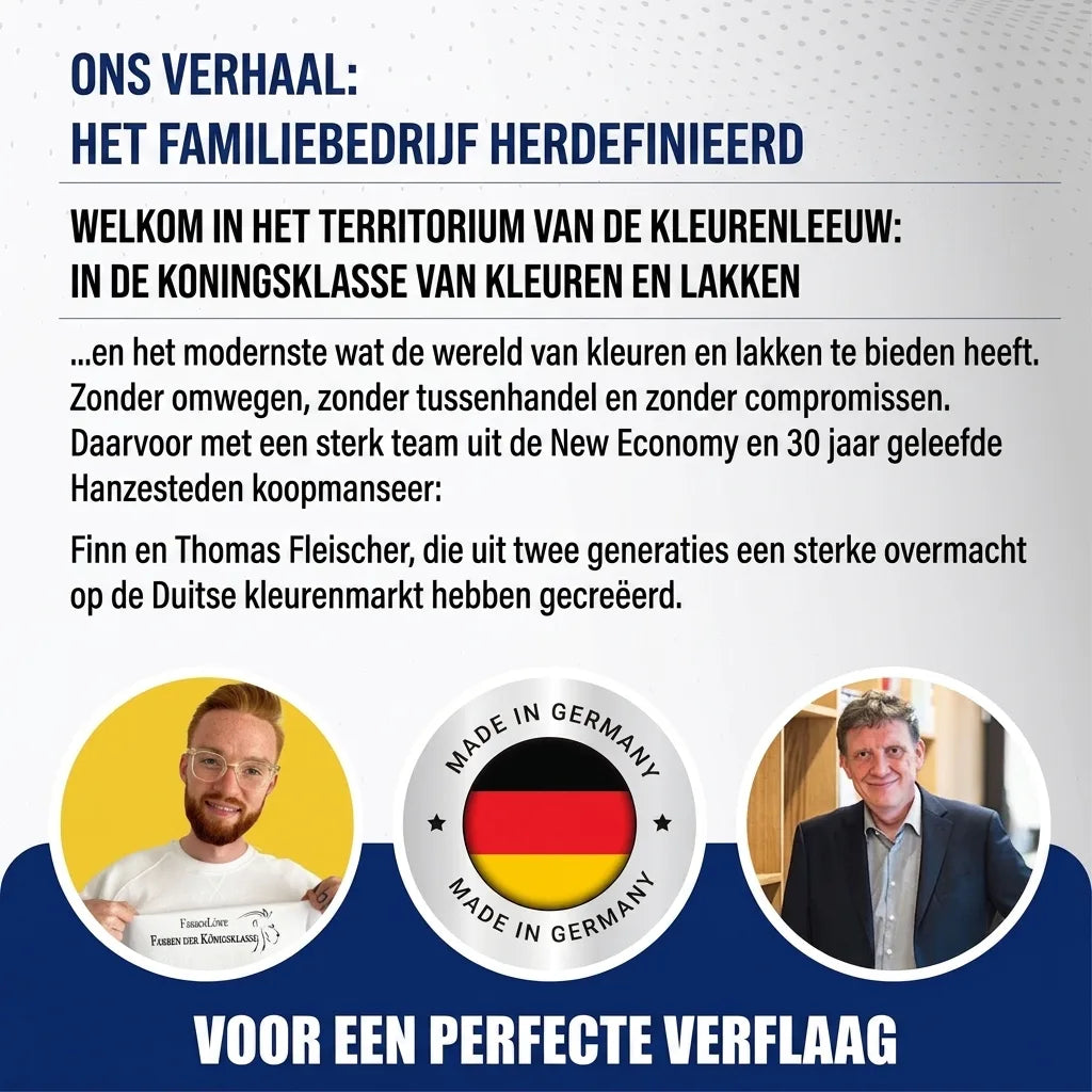 Finn en Thomas Fleischer, oprichters van Farbenlöwe, herdefiniëren de verfmarkt met Made in Germany kwaliteit.