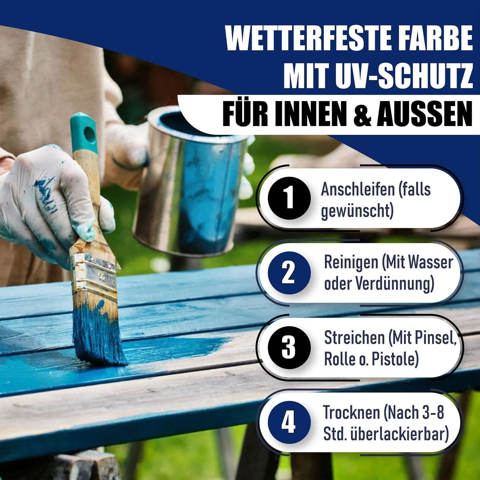 Hamburger Lack-Profi Buntlack mit Lackierset (X300) & Verdünnung (1 L) - 30% Sparangebot (pl)