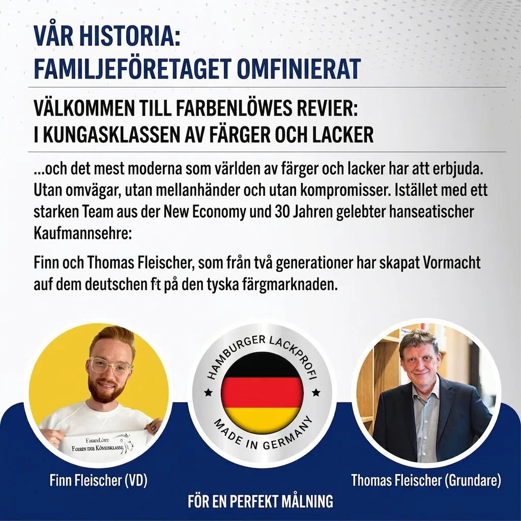 Tysk familjeföretag Farbenlöwe presenterar färg och lack i toppklass med Finn och Thomas Fleischer.