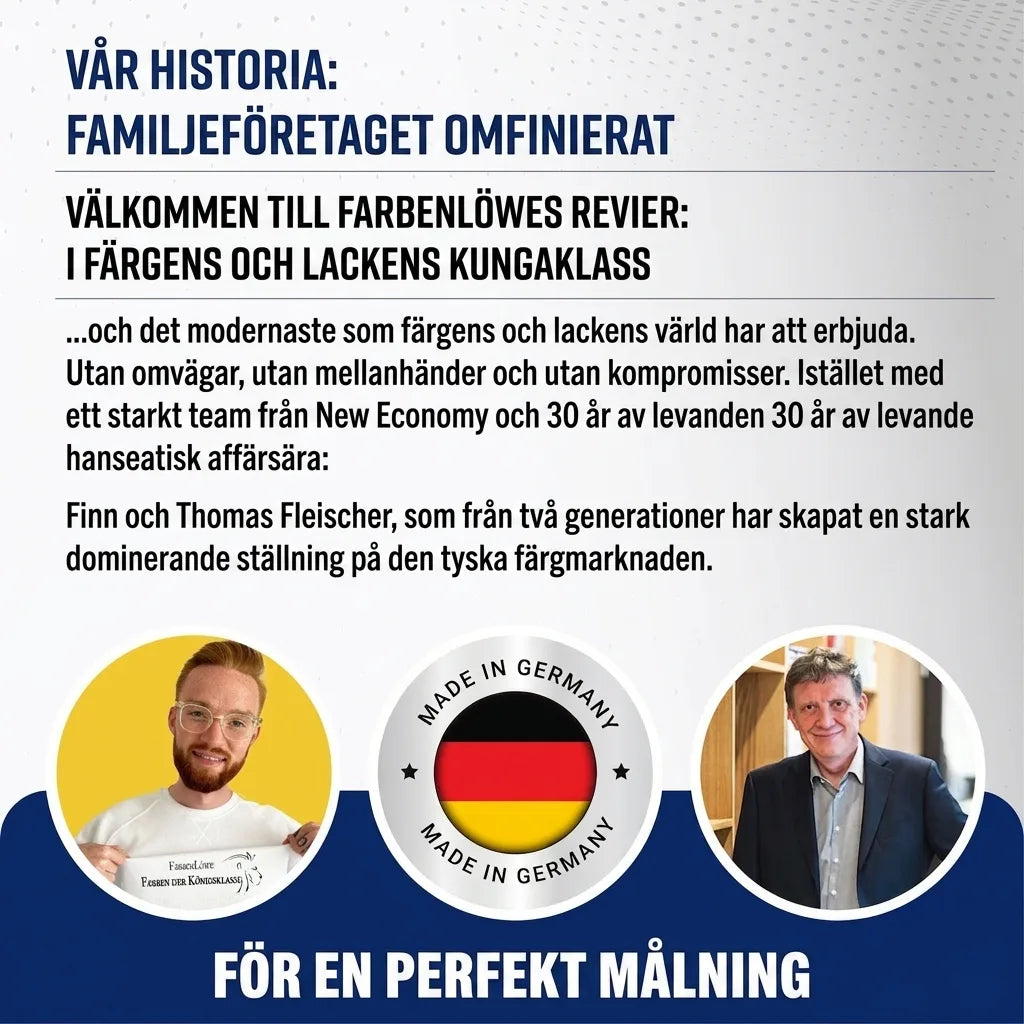 Farbenlöwe: familjeföretag som omdefinierar färger & lacker. Finn & Thomas Fleischer, Made in Germany för perfekt resultat.