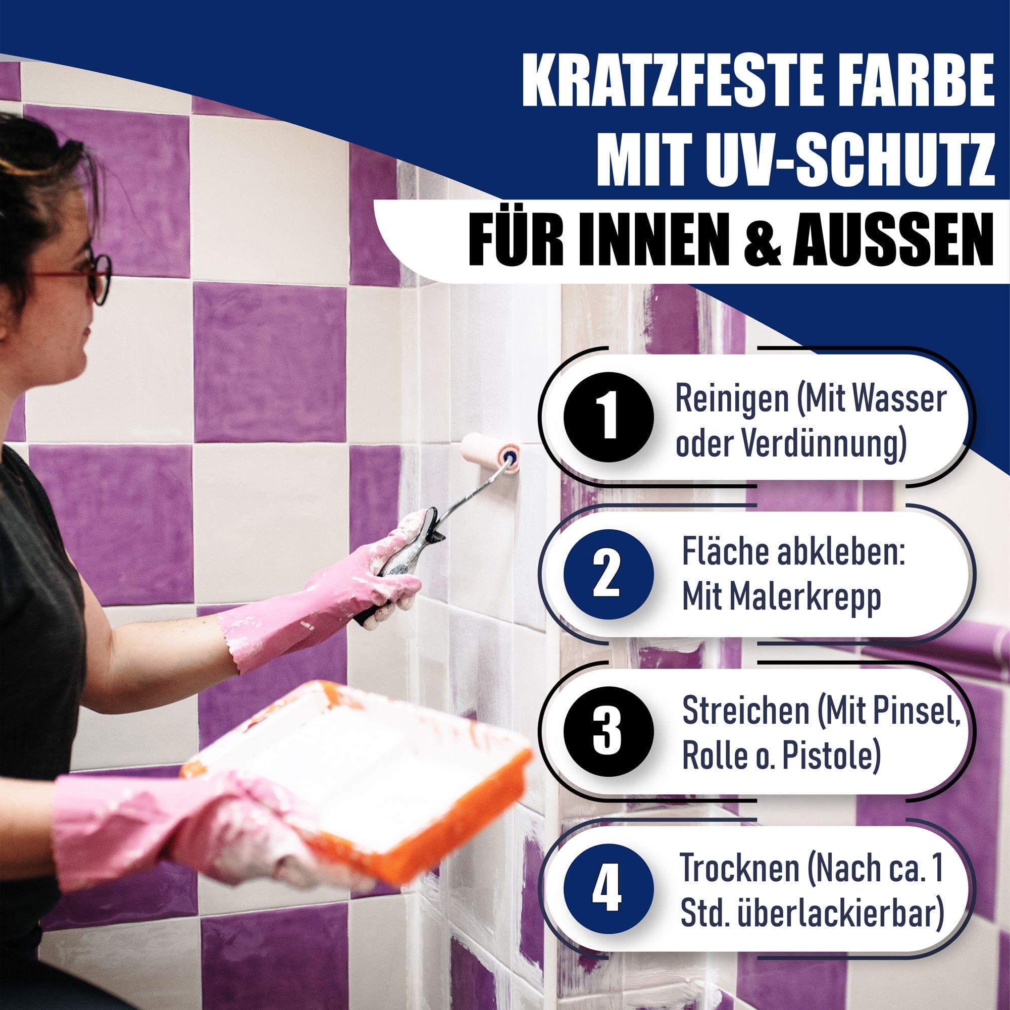 Hamburger Lack-Profi Lacke & Beschichtungen Hamburger Lack-Profi Fliesenlack Lackierset (X300) & Verdünnung (1 L) - 30% Sparangebot