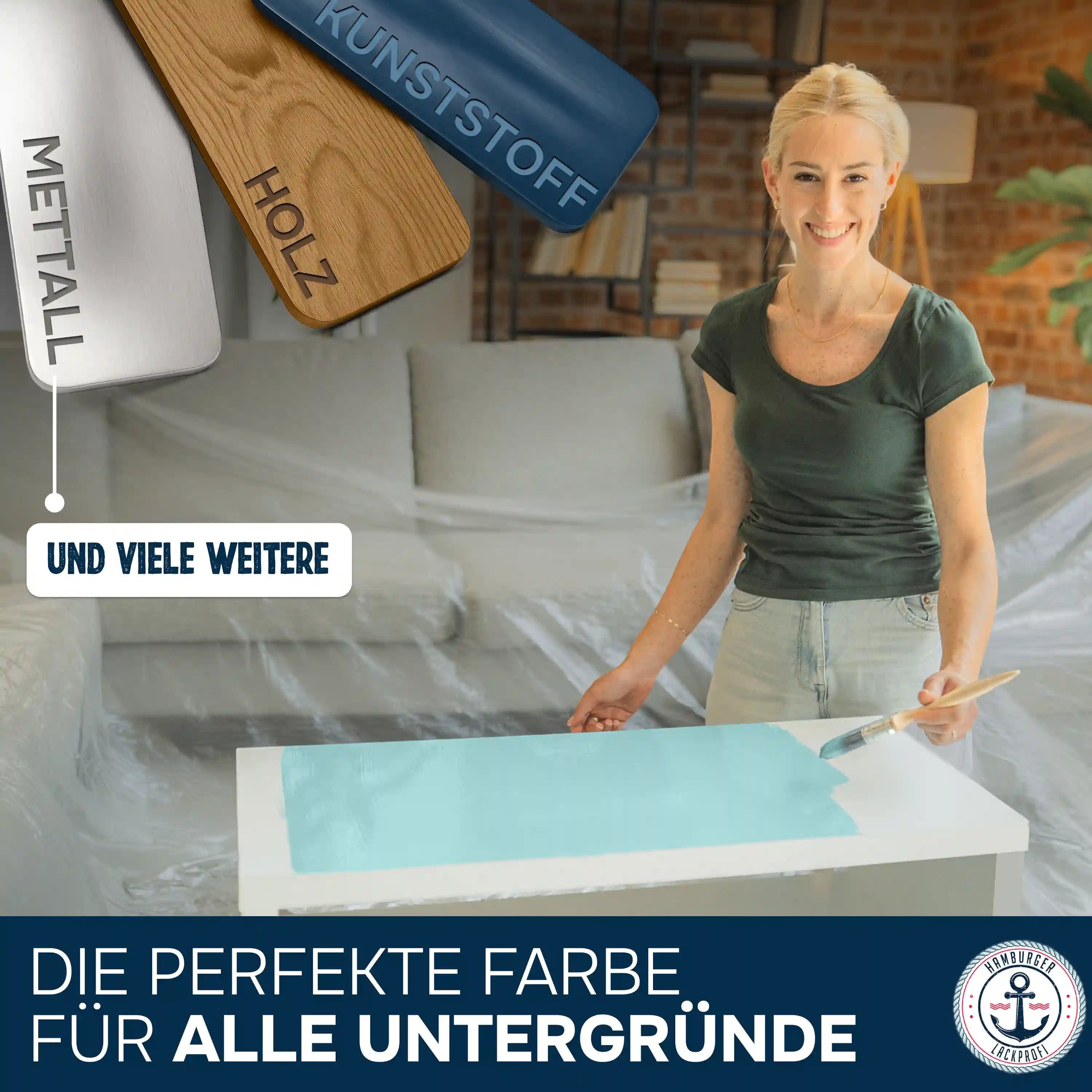 Hamburger Lack-Profi Möbelfarbe Rundumsorglos-Set - Möbellack ohne Schleifen inkl. Zubehör XXL - Hamburger Lack-Profi