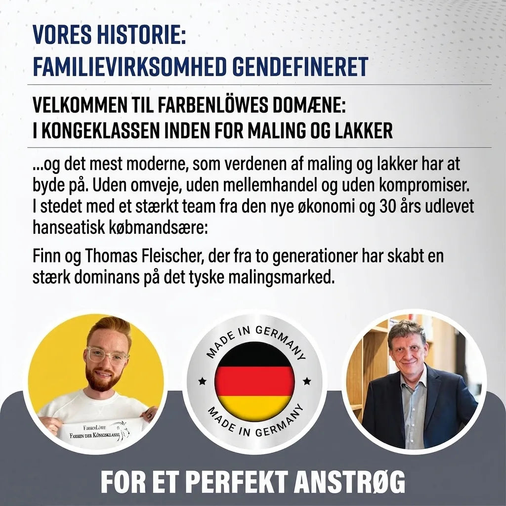 Farbenlöwe: Familievirksomhed inden for maling og lak, 'Made in Germany', med Finn og Thomas Fleischer.
