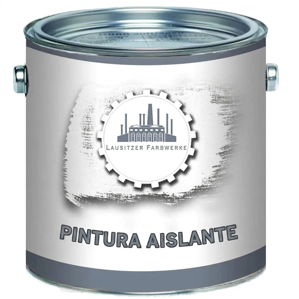Bote de pintura aislante blanca de la marca Lausitzer Farbwerke.