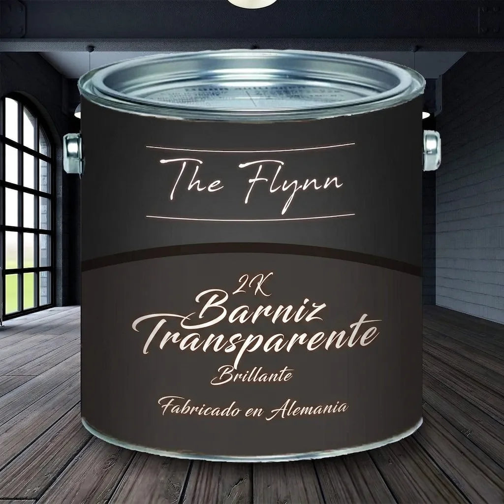 Bote de pintura The Flynn 2K Klarlack Glänzend (laca transparente brillante) fabricado en Alemania.