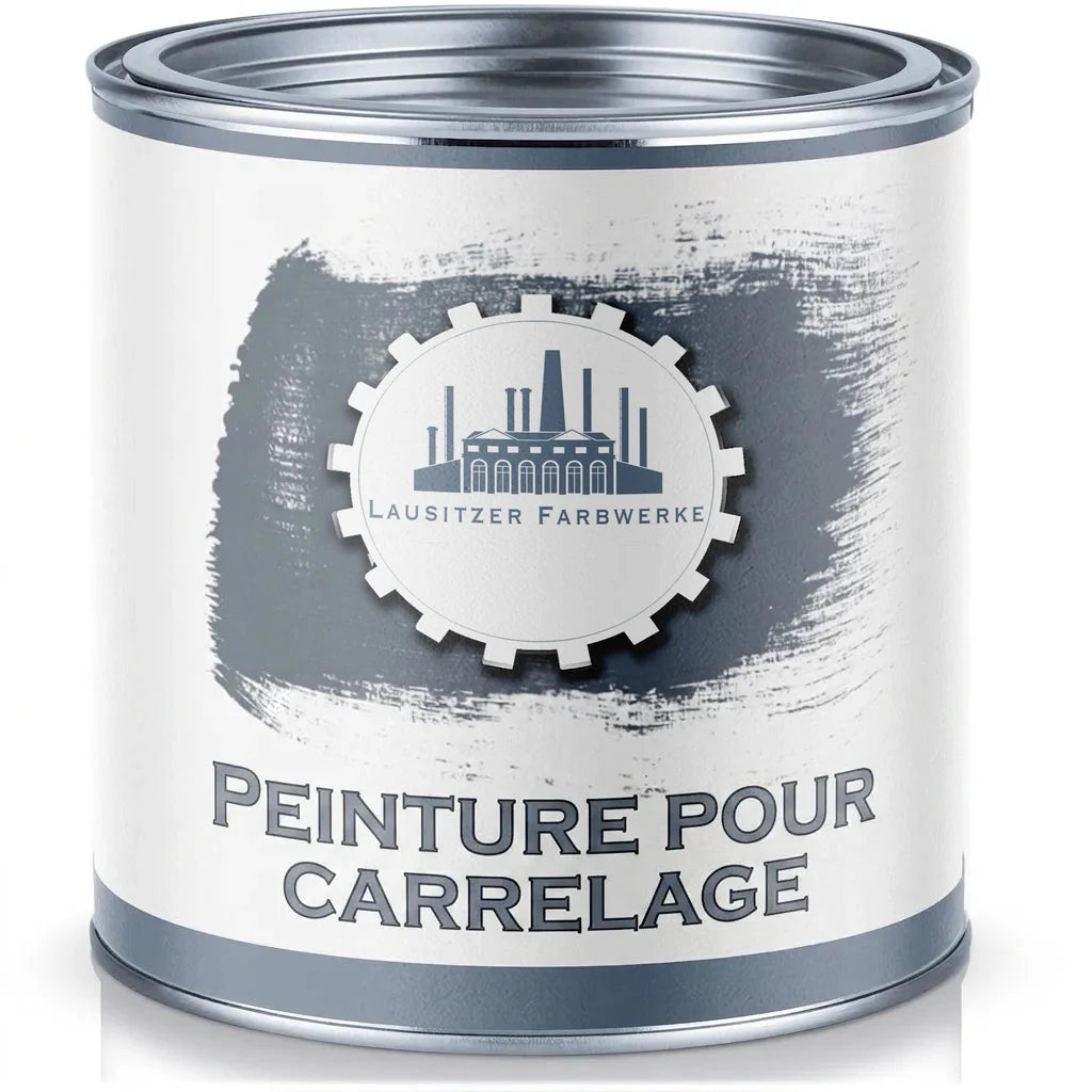 Pot de peinture gris FLIESENLACK (pour carrelage) Lausitzer Farbwerke.