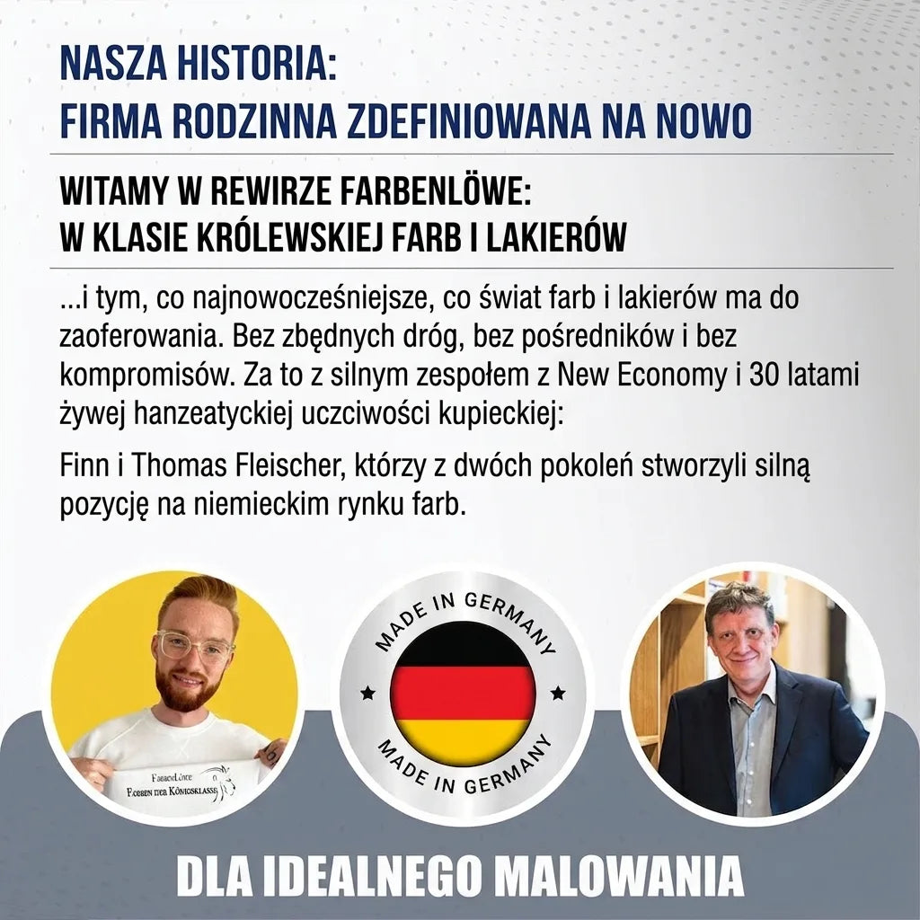 Finn i Thomas Fleischer, założyciele Farbenlöwe, redefiniują rodzinny biznes w branży farb i lakierów Made in Germany.