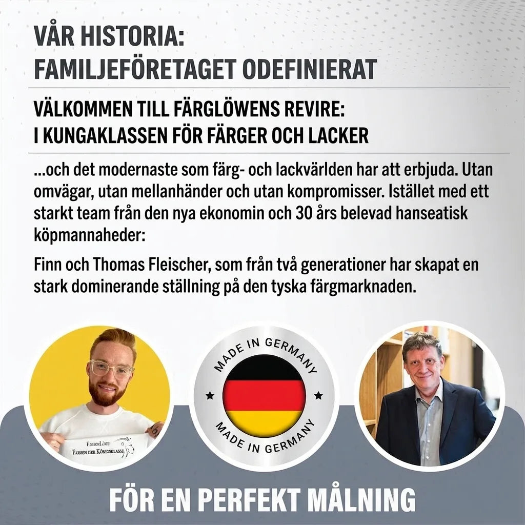 Finn och Thomas Fleischer presenterar FarbenLöwe, ett tyskt familjeföretag för premiumfärg och lack.