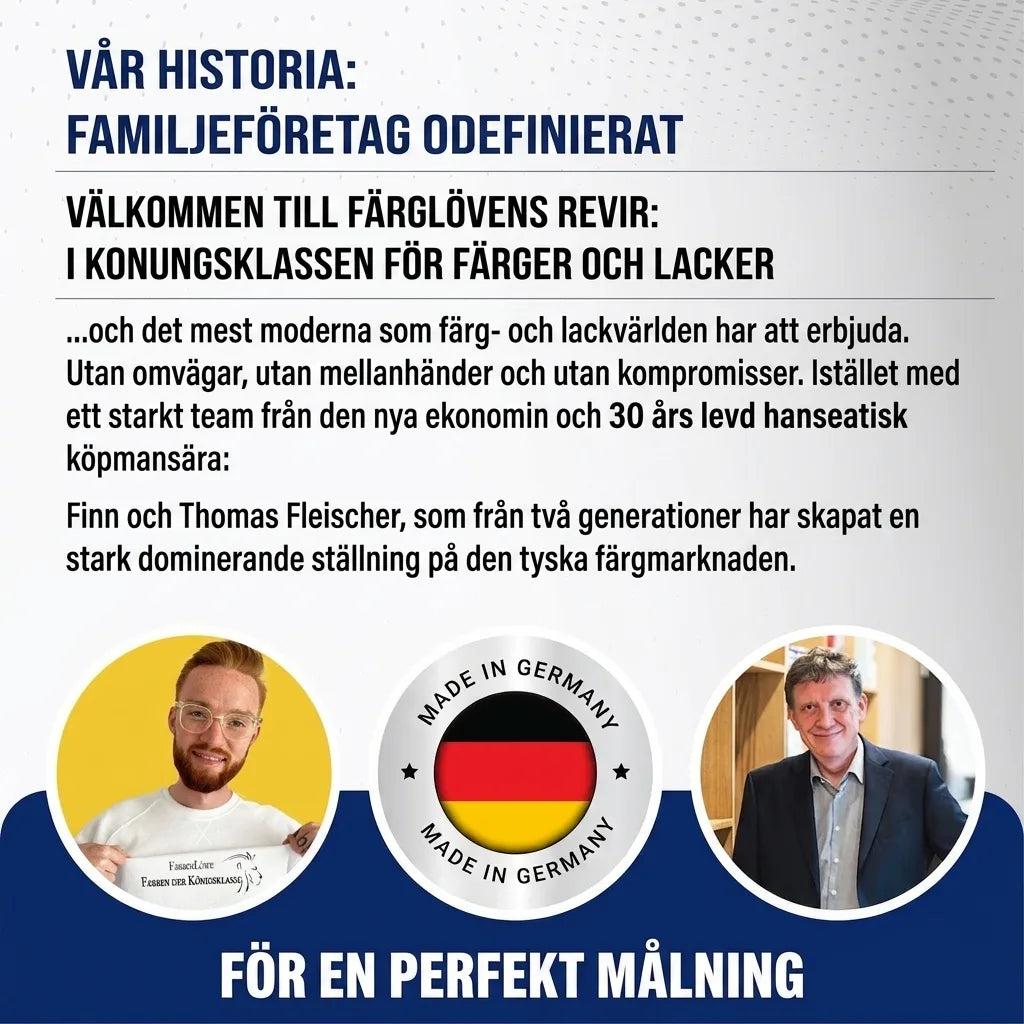 Tyskt familjeföretag omdefinierar färgmarknaden. Finn & Thomas Fleischer, kvalitet 'Made in Germany'.