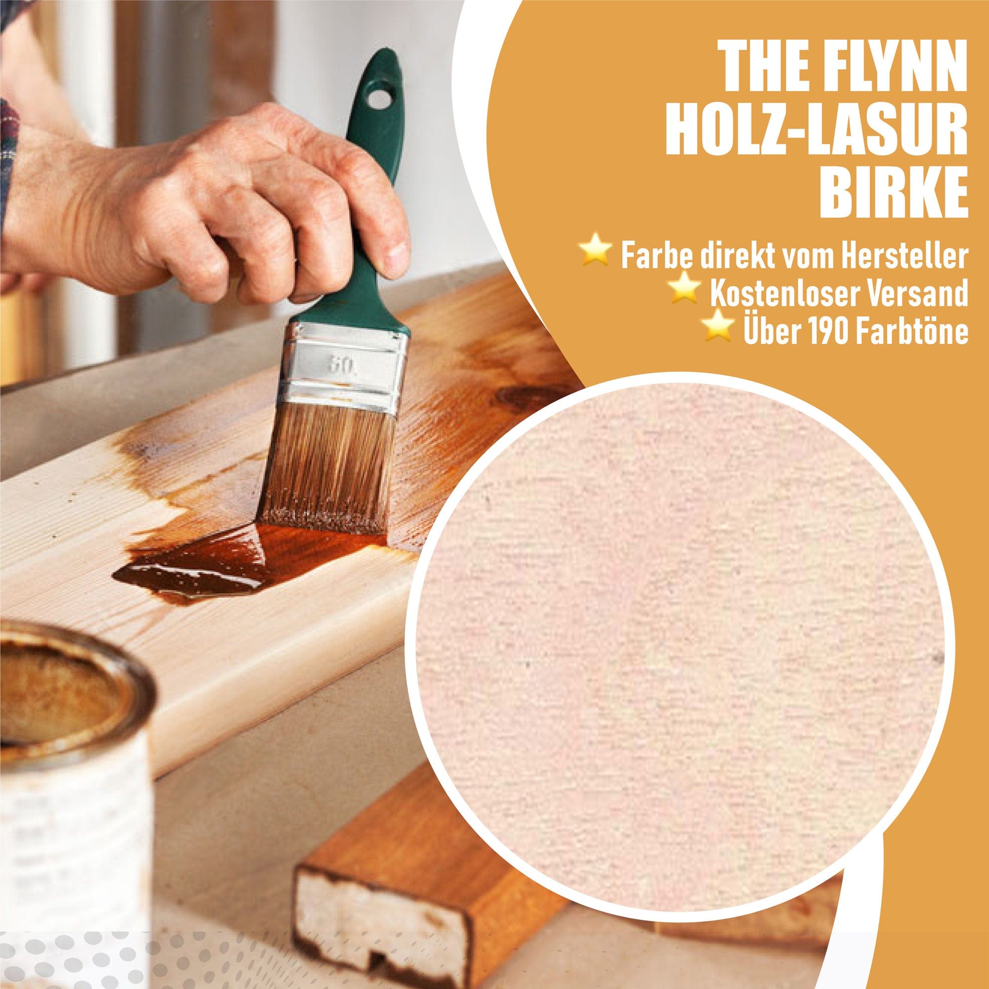 The Flynn Lacke & Beschichtungen 1 L / Birke The Flynn Holzlasur - Lasur Außen Holzschutzlasur