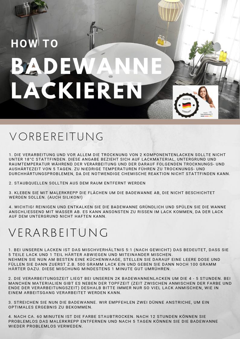 FARBENLÖWE Goldmeister Farben Badewannenlack - Badewannenbeschichtung