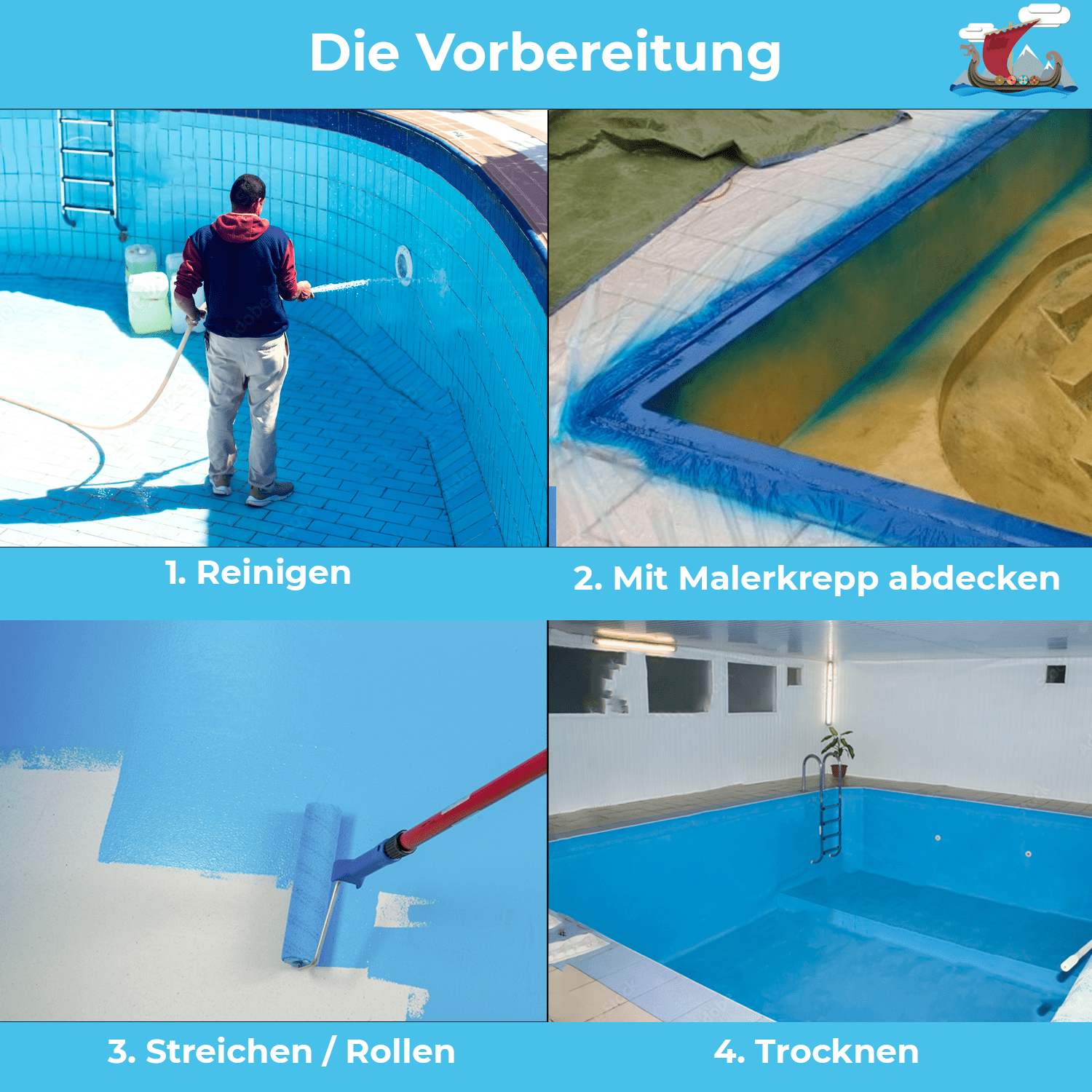 FARBENLÖWE Lacke & Beschichtungen Halvar Schwimmbeckenfarbe - skandinavische Poolfarbe