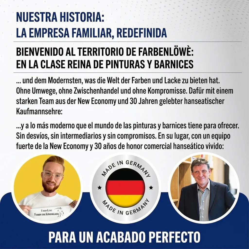 Una empresa familiar de pinturas, con Finn y Thomas Fleischer, que dominan el mercado alemán. Destaca calidad, venta directa y origen alemán