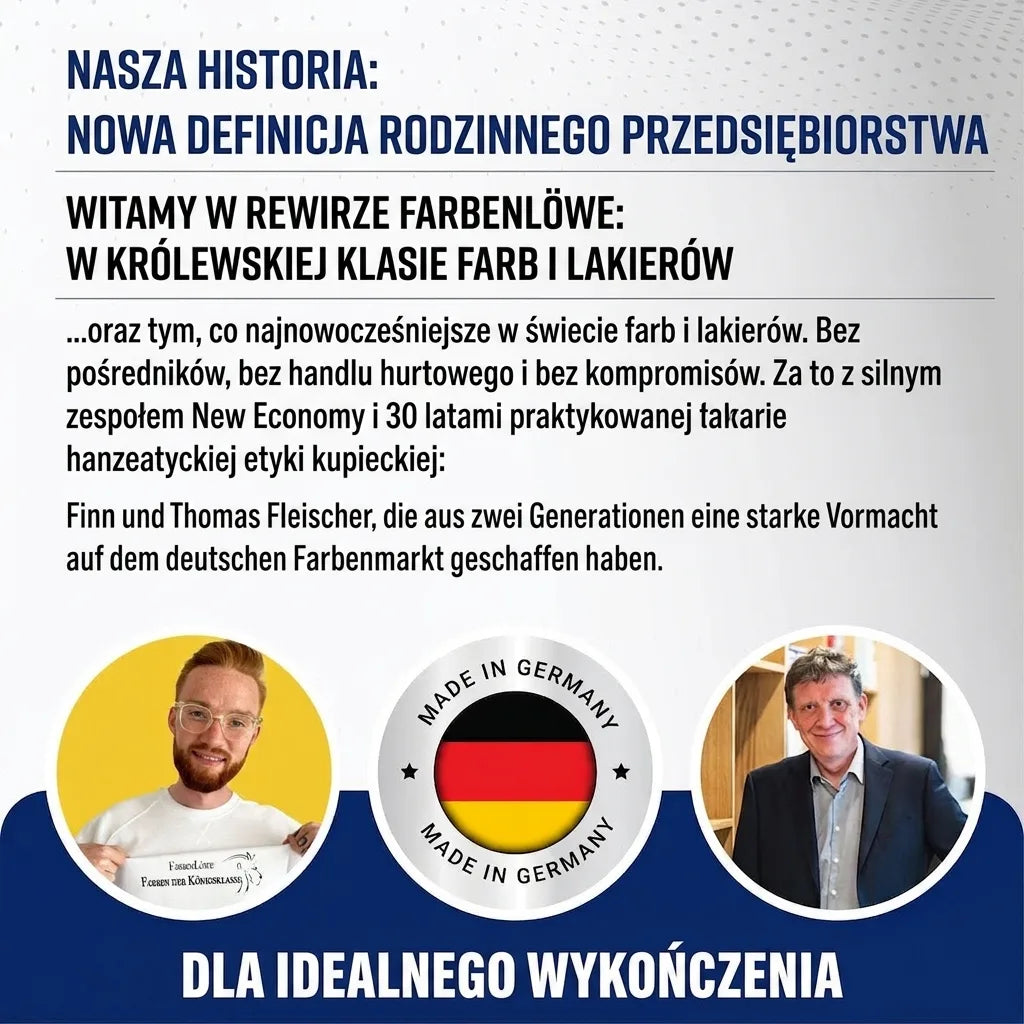 Historia niemieckiej firmy rodzinnej Farbenlöwe, specjalizującej się w farbach i lakierach, z Finnem i Thomasem Fleischerem.