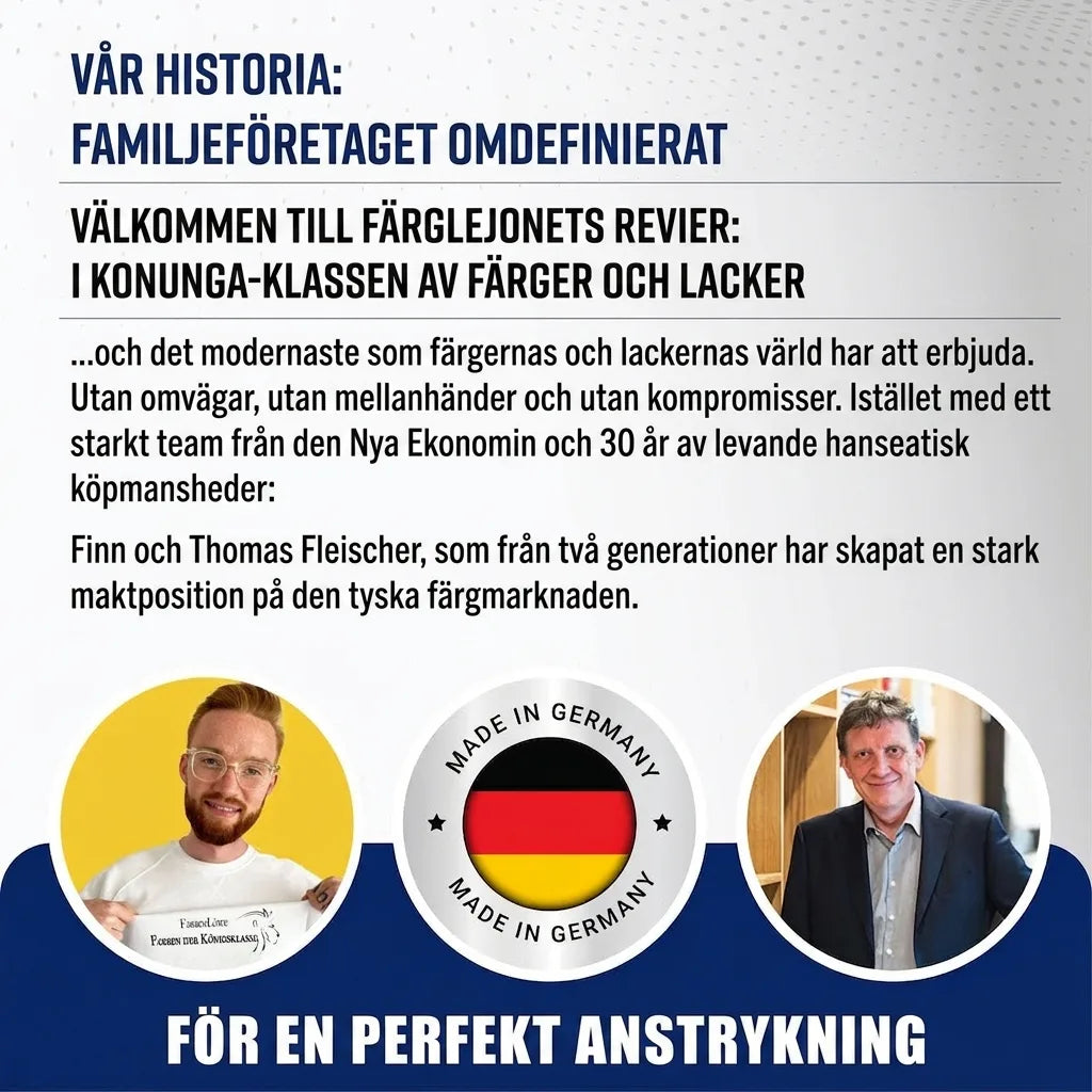 Farbenlöwe: Finn och Thomas Fleischer presenterar familjeföretaget för kvalitetsfärger och lacker, Made in Germany.