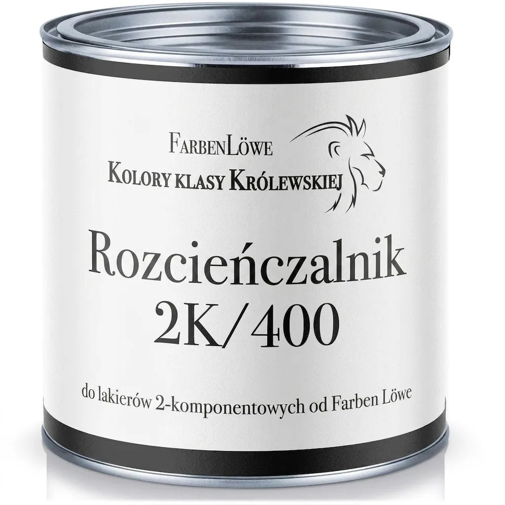 Puszka rozcieńczalnika 2K/400 do farb dwuskładnikowych FarbenLöwe, klasy premium.