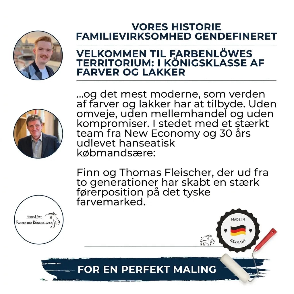 FarbenLöwe: Familieejet virksomhed med fokus på maling og lak af høj kvalitet, fremstillet i Tyskland.