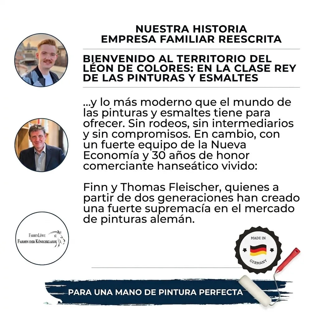 Farbenlöwe: historia de empresa familiar alemana de pinturas con Finn y Thomas Fleischer para un acabado perfecto.
