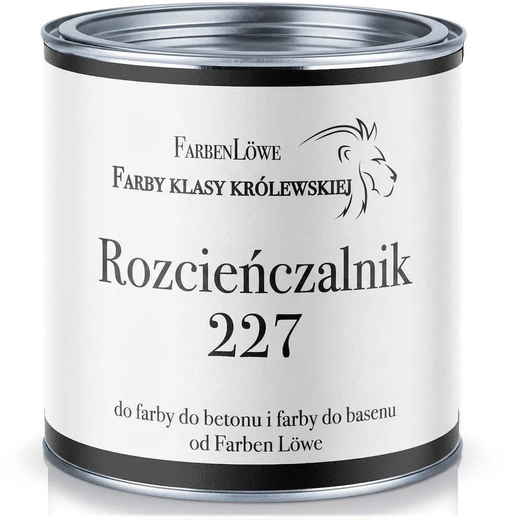 Rozcieńczalnik FarbenLöwe 227 do farb do betonu i basenów. Puszkowany produkt do malowania.