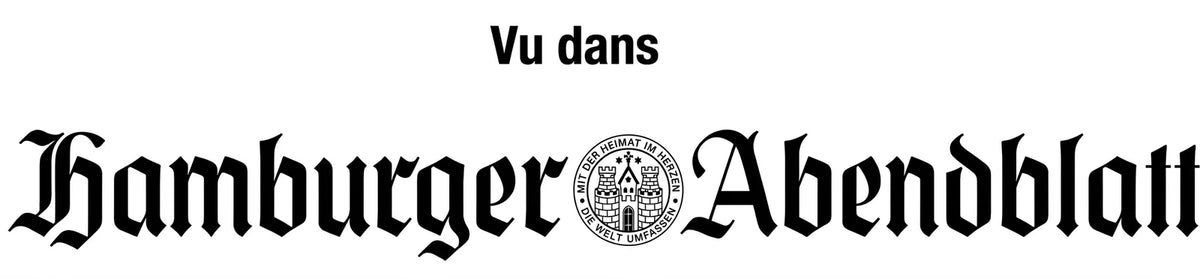 Logo du journal Hamburger Abendblatt avec le texte « Bekannt aus » (Connu de) indiquant une reconnaissance.