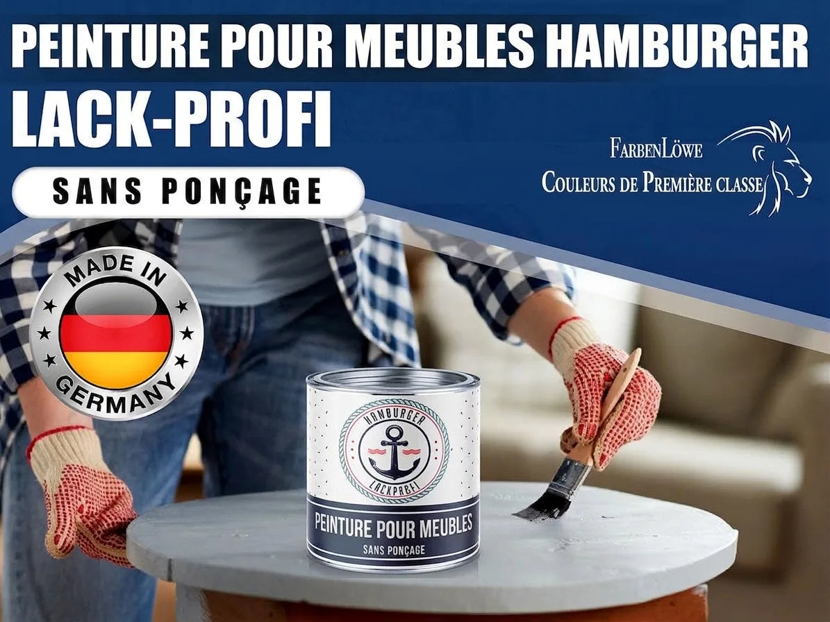 Peinture meuble Hamburger Lack-Profi FarbenLöwe. Application facile sans ponçage. Fabriqué en Allemagne.