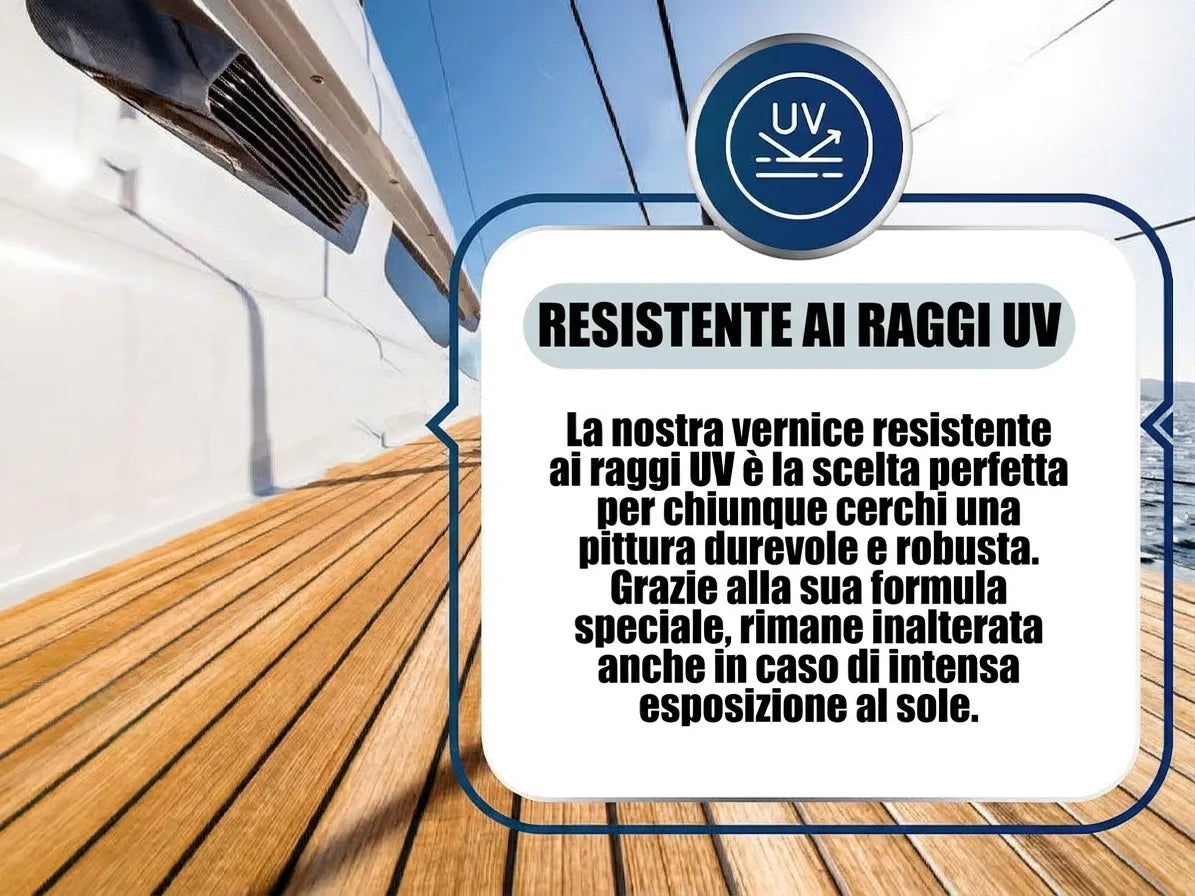 Vernice UV-resistente per yacht, ideale per lunga durata e colore inalterato sotto il sole.