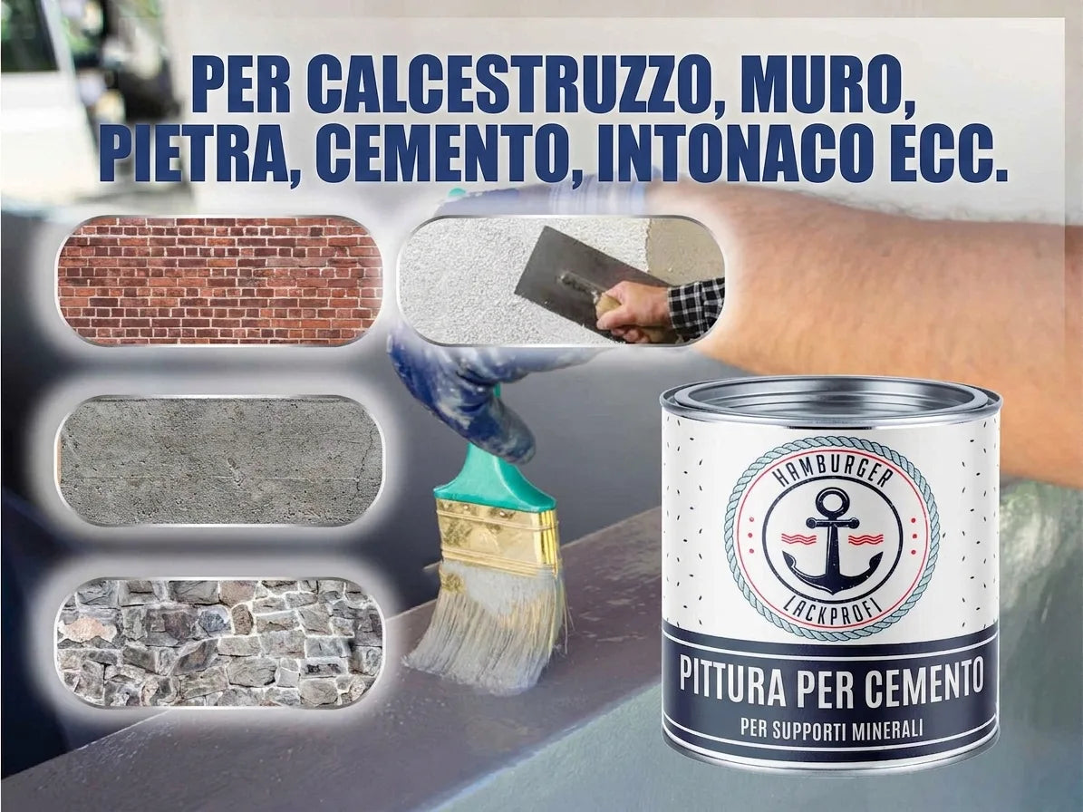 Vernice per calcestruzzo Hamburger Lackprofi, adatta per calcestruzzo, muratura, pietra, cemento, intonaco e fondi minerali.