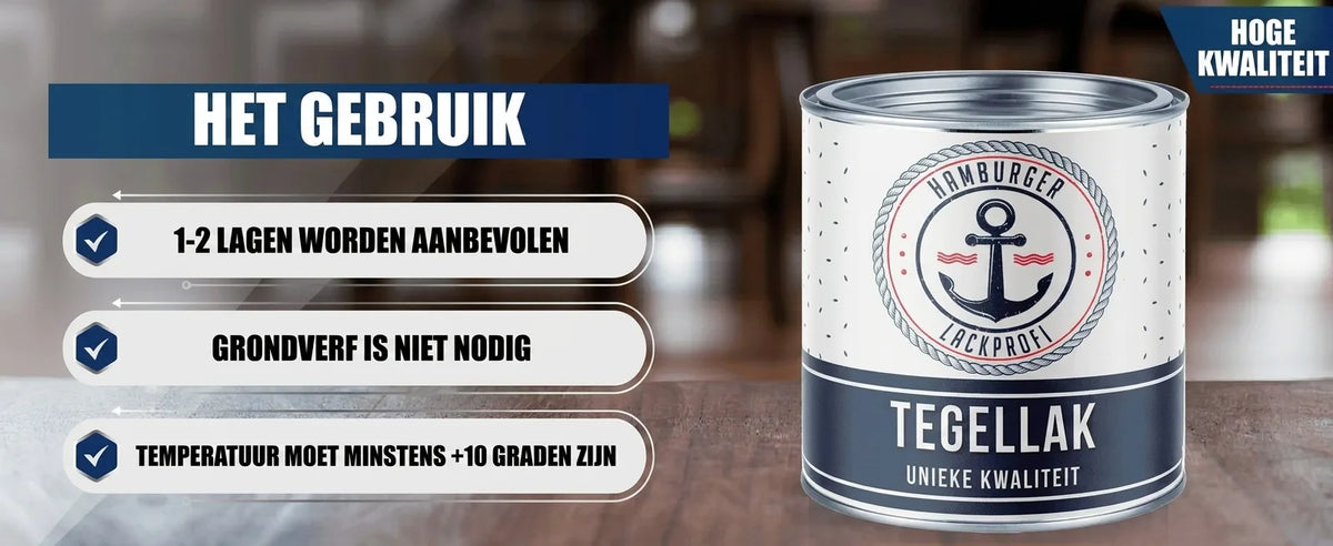 Blik Hamburger Lackprofi tegelverf (Fliesenlack) met anker. Gebruik: 1-2 lagen, geen primer, vanaf +10°C. Hoge kwaliteit.