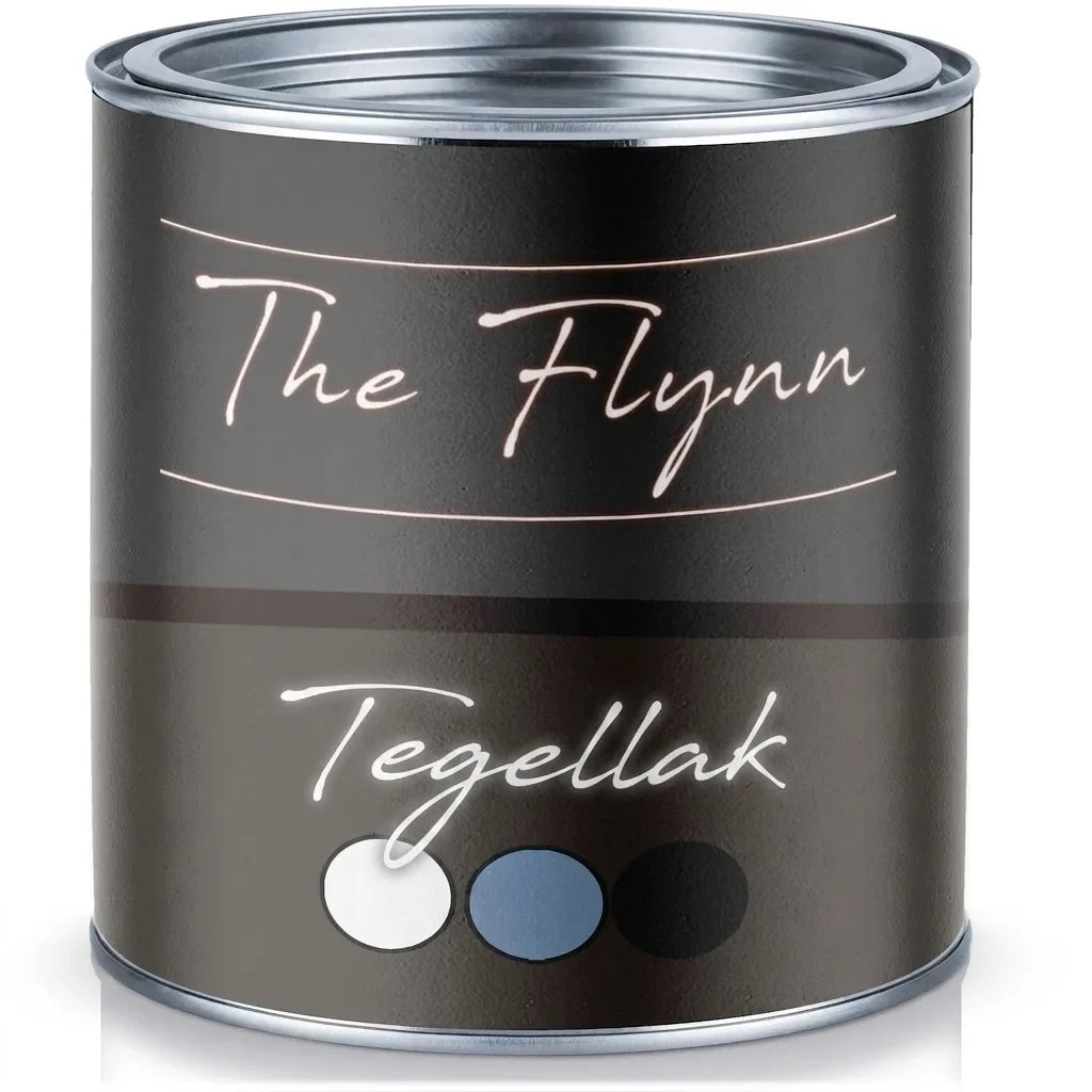 Pot De Flynn Tegellak, tegelverf in wit, blauw en zwart, voor renovatie van badkamer of keuken.
