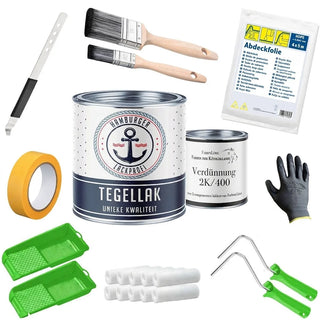 tegelverf Rundumsorglos-Set - tegelverf zonder schuren incl. accessoires XXL - Hamburger Lack-Profi
