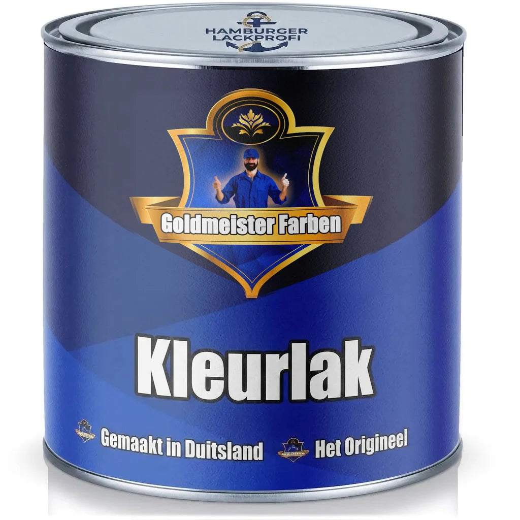 Blauw verfblik Goldmeister Farben Buntlack. Gemaakt in Duitsland.